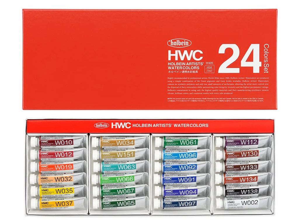 holbein 透明水彩絵具 5ml W405 24色セット