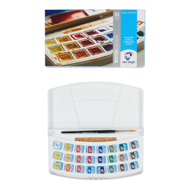 ヴァンゴッホ 固形水彩絵具 ハーフパン 24色セット(プラケース)