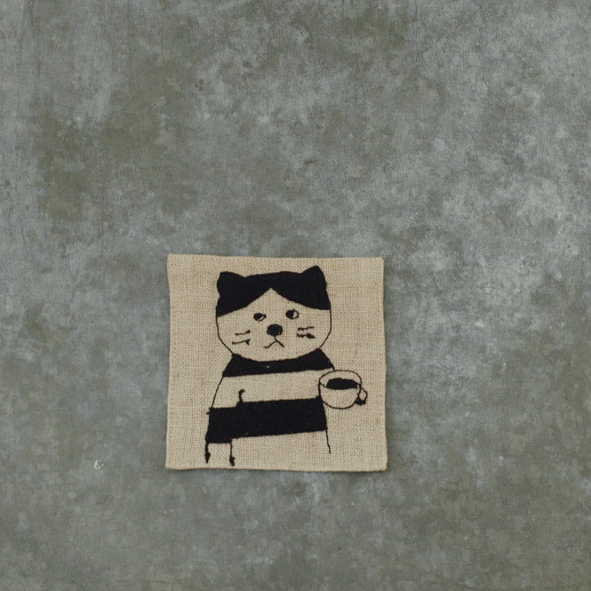 菅原しおん リネンの刺繍コースター
