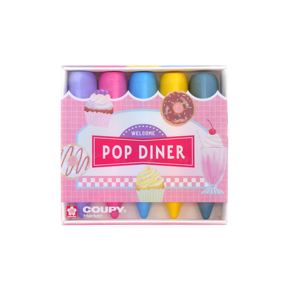 【数量限定】サクラクレパス クーピー マーカー5 レトロ喫茶/ポップダイナー