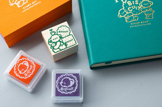 Stamp Book & Stamp Set「HELLO BISCUIT💛」PEPIN×Pentonote