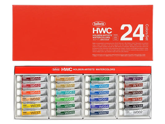 holbein 透明水彩絵具 5ml W405 24色セット