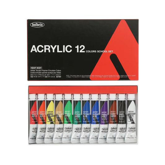 holbein アクリリックカラー[ヘビーボディ] 12ml AU7391 スクールセット 12色セット