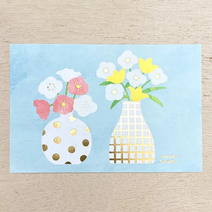 箔押しポストカード 福岡麻利子 (Vase)