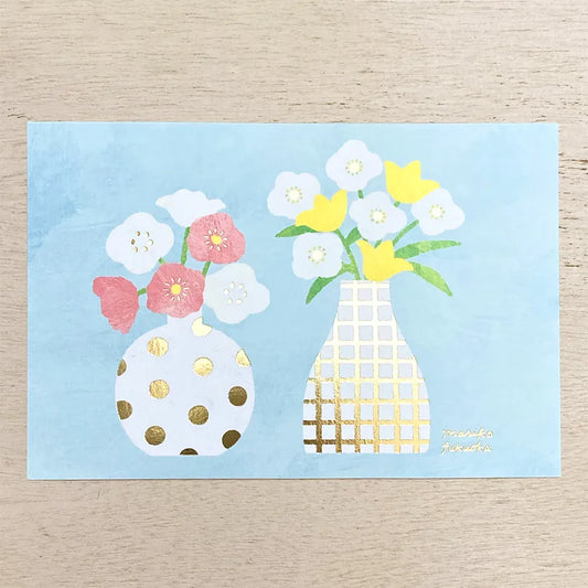 箔押しポストカード 福岡麻利子 (Vase)