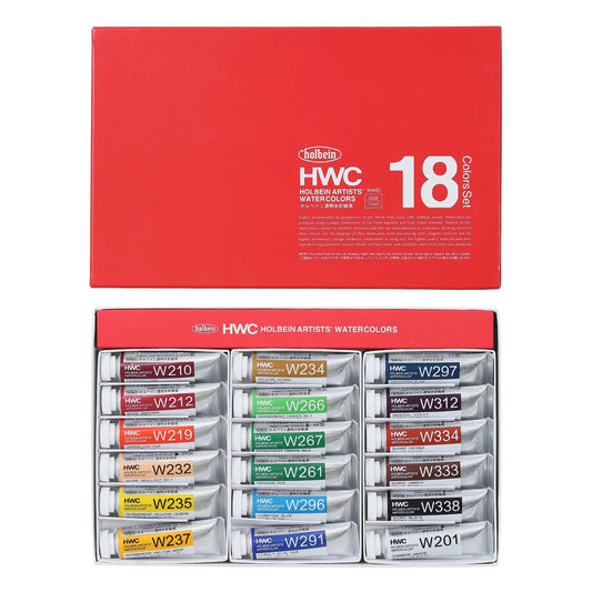 holbein 透明水彩絵具 15ml W442 18色セット