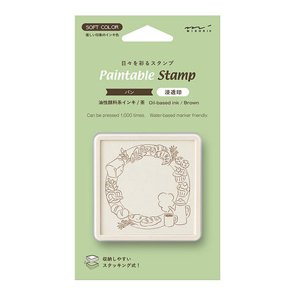 ミドリ スタンプ 浸透印 茶