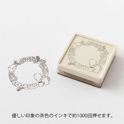 ミドリ スタンプ 浸透印 茶