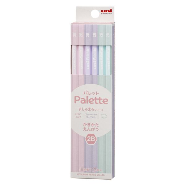かきかた鉛筆 1ダース uni Palette ドリーミーシリーズ 2B