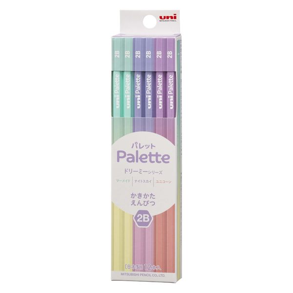 かきかた鉛筆 1ダース uni Palette ドリーミーシリーズ 2B