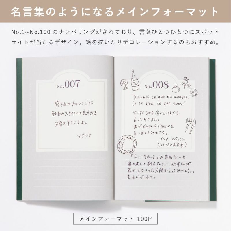いい言葉に出会ったとき書き留めるノート。「Words make me notebook」