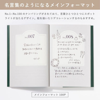 いい言葉に出会ったとき書き留めるノート。「Words make me notebook」