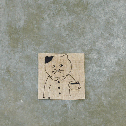 菅原しおん　リネンの刺繍コースター
