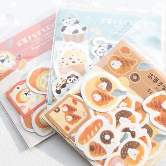 お菓子などうぶつ工房 和紙フレークシール