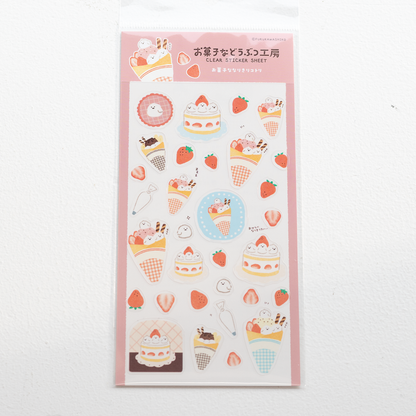 お菓子などうぶつ工房 透明シールシート