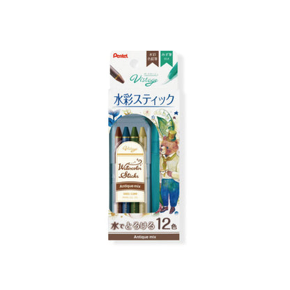 ヴィスタージュ 水彩スティック 12色