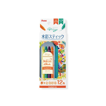 ヴィスタージュ 水彩スティック 12色