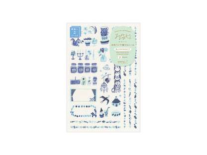 【2025年5月新柄】ゆるログ 水性ペンで書けるシール 2枚入