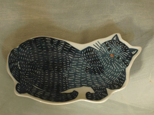 KATA KATA 印判手大皿　青猫　
