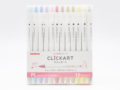 ゼブラ　クリッカート12色セット　ペールカラー