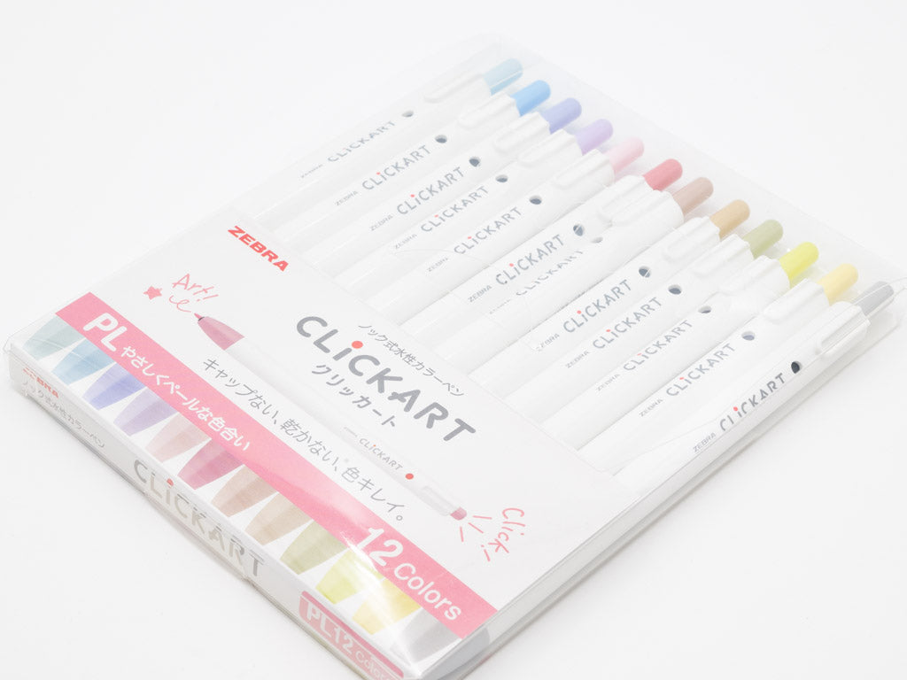 ゼブラ　クリッカート12色セット　ペールカラー